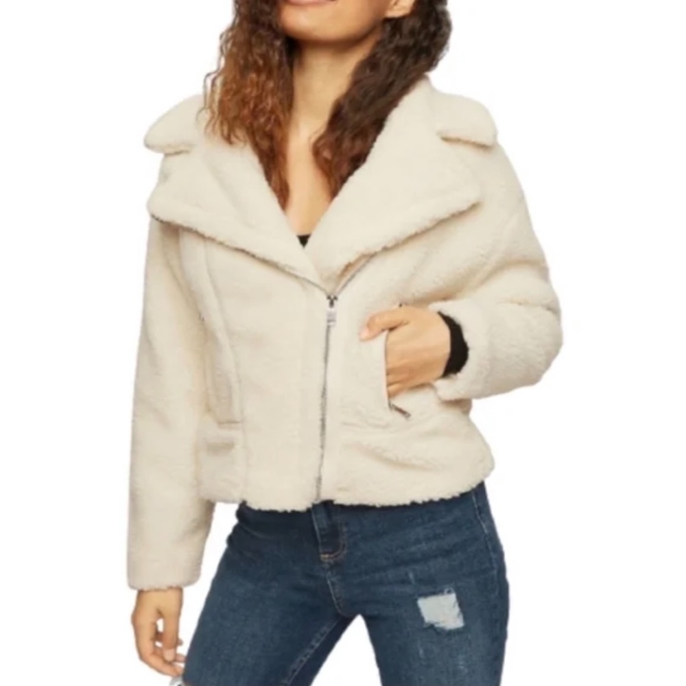 Miss selfridge teddy aviator jacket petite